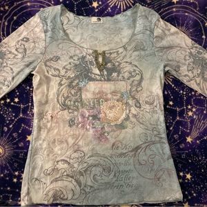 RARE Y2K/MORI KEI ONE WORLD SHIRT SIZE M